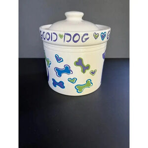 Pfaltzgraff Dog Biscuit/Food Ceramic Jar With Lid "GOOD DOG"